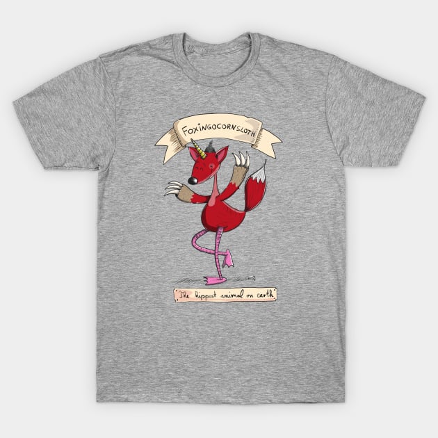 Fox-Flamingo-Unicorn-Sloth T-Shirt by schlag.art